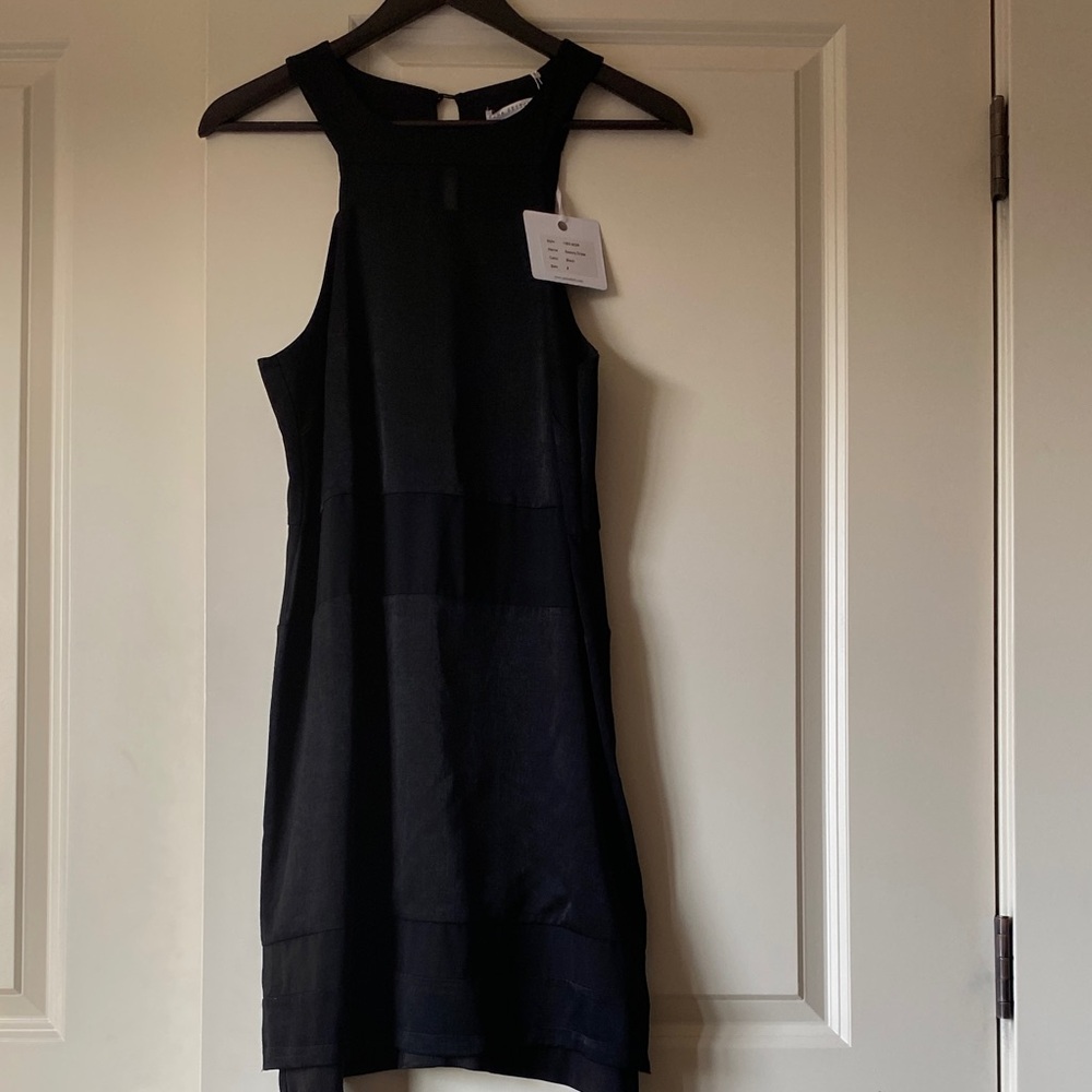 Pink Stitch Elegant Black Sleeveless Dress NWT